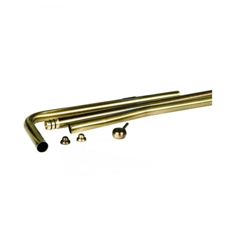 Kit 3 tubes high cistern koperbruin color old style