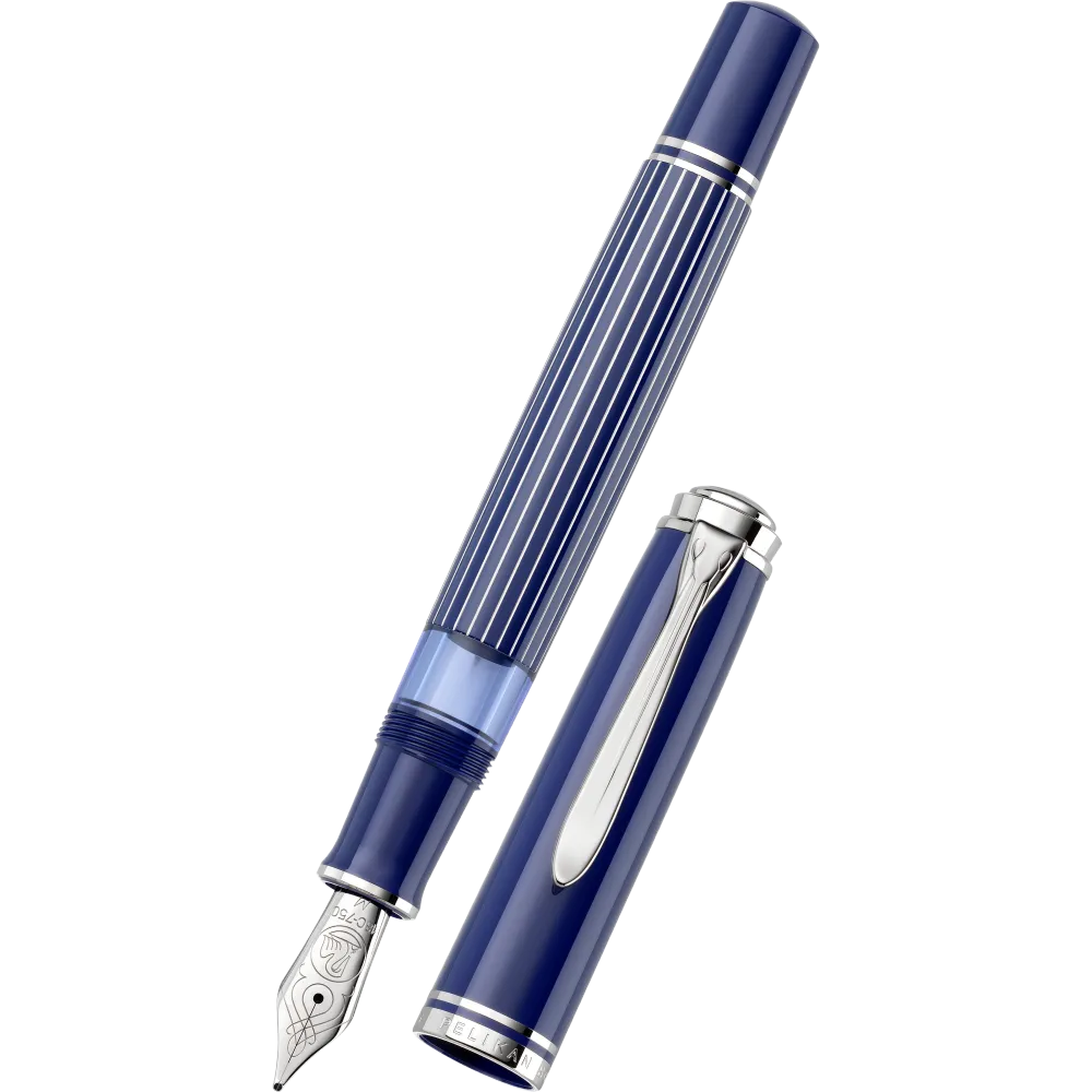 Pelikan Souveran Fountain Pen - M815 Metal Gestreept Blue (Special Edition)