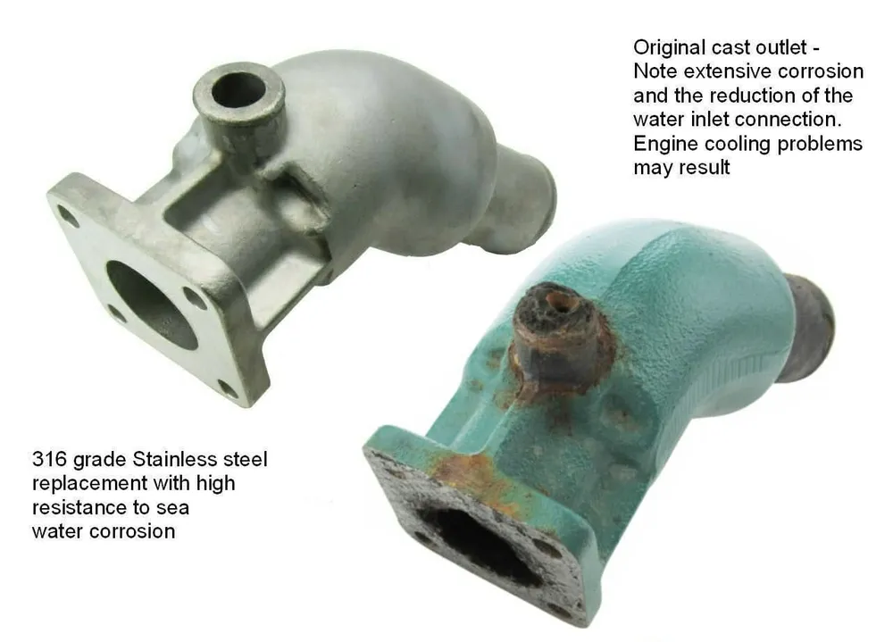 Volvo Penta MD2040 Stainless Staalsoort Exhaust Outlet Kit - equivalent to 861906