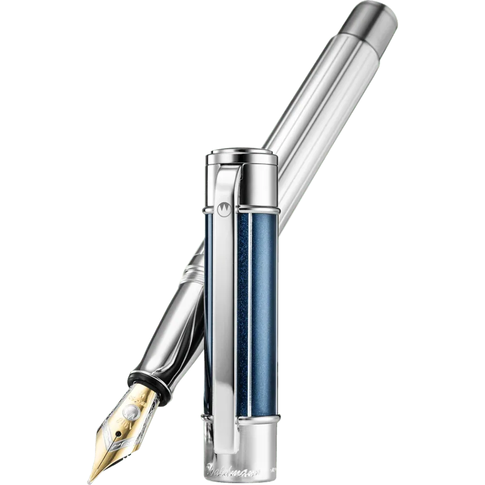 Waldmann Commander 23 Fountain Pen - Blauw Steel