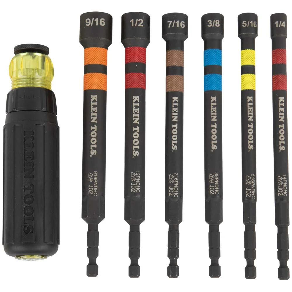 NIETIG TOOLS Hollow Magnetic Color-Coded Ratcheting Power Nut Driver, 7-Piece