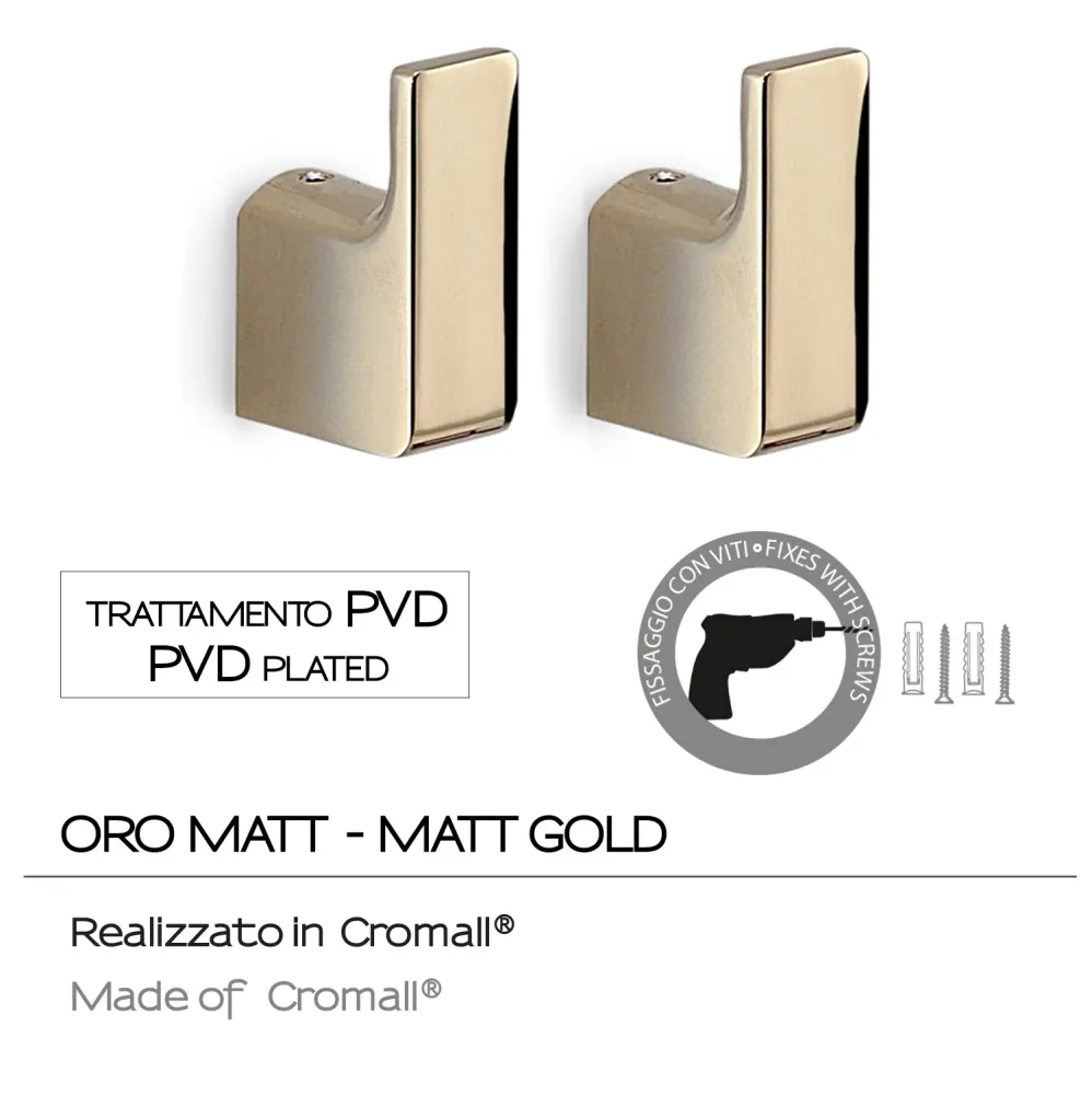 Aan de wand 2-piece coat rack Gedy Pirenei series - Gold