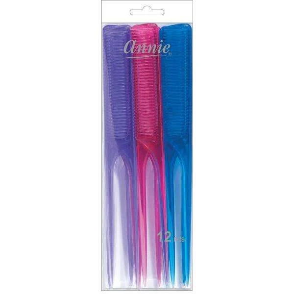 Annie Heavy Rat Tail Comb Set 12Ct Asst Color met Garantie