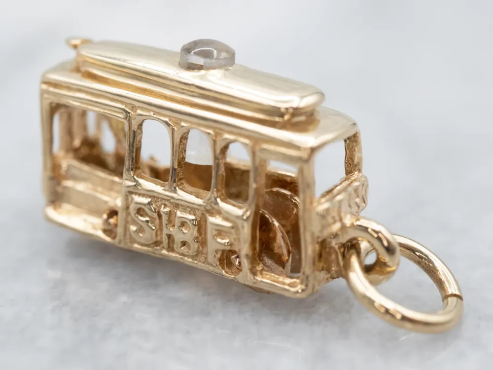 San Francisco Verguld Cable Car Charm