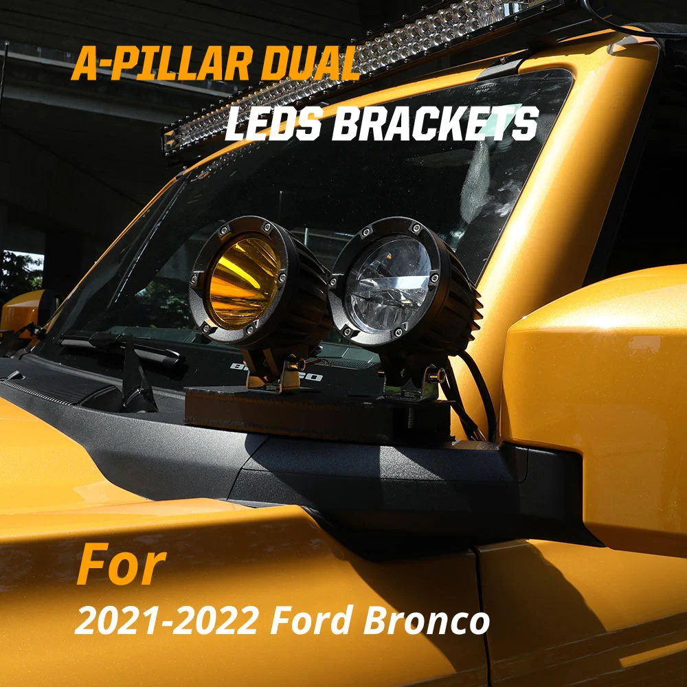 2021-2024 Ford Bronco Dubbel -Pillar Led Ditch Lights Mounting Brackets(2pcs/Set)