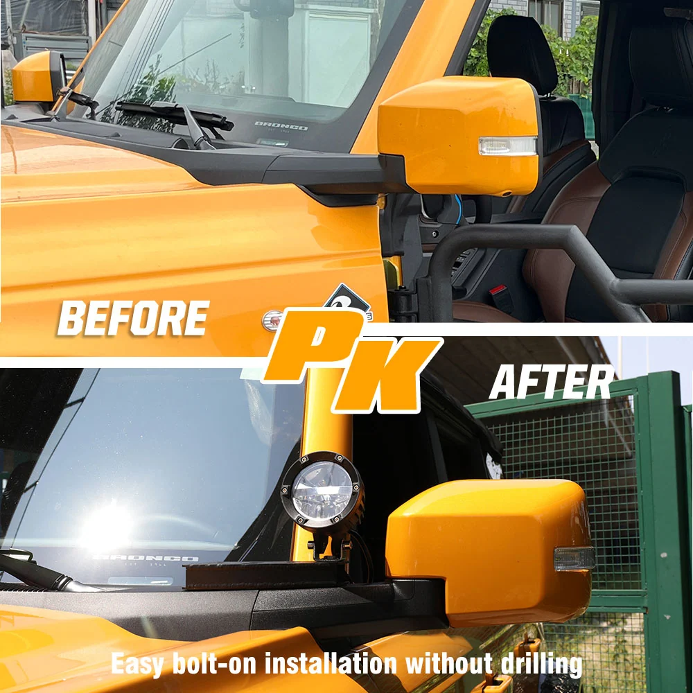 2021-2024 Ford Bronco Dubbel -Pillar Led Ditch Lights Mounting Brackets(2pcs/Set)
