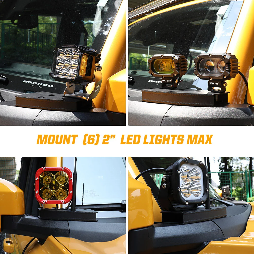 2021-2024 Ford Bronco Dubbel -Pillar Led Ditch Lights Mounting Brackets(2pcs/Set)