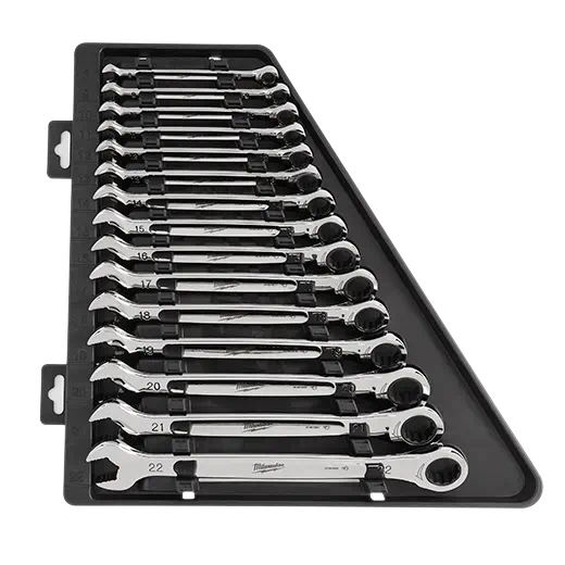 MILWAUKEE 15 PC. Ratcheting Combination Wrench Set - Metric met 18 maanden garantie