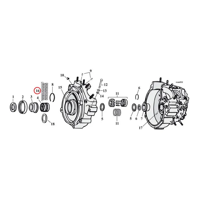 Pinion Shaft (Right Side) Crankcase/Wheel Rollers, +.0008" Harley Davidson met Garantie