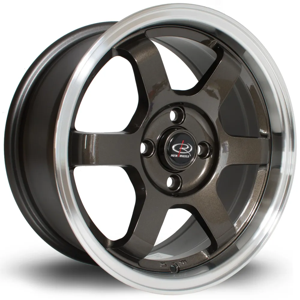 Rota Grid 15x7" 4x100 ET40, Gunmetal, Glad Lip