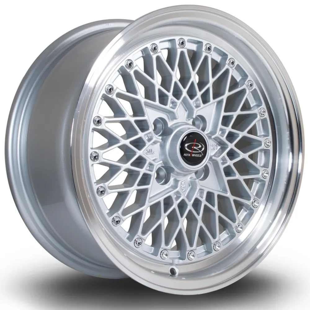 Rota OS Mesh 15x7" 4x100 ET30, Silver, Afgewerkt Lip