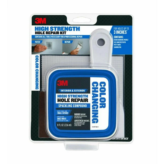 3M Blue-to-White 8-oz Color-changing, Heavy Duty, Waterproof Interior/Exterior Zeeblauw Spackling Kit voor verbeterde aero...
