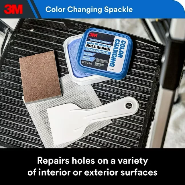 3M Blue-to-White 8-oz Color-changing, Heavy Duty, Waterproof Interior/Exterior Zeeblauw Spackling Kit voor verbeterde aero...