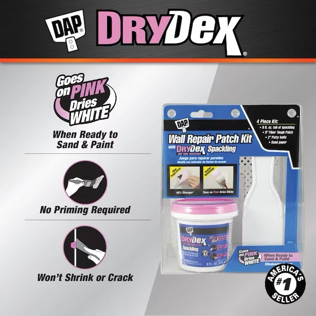 DAP DryDex 8-fl oz Color-changing Interior/Exterior Melkwit Spackling Kit | UV-bestendig | Kleurvast