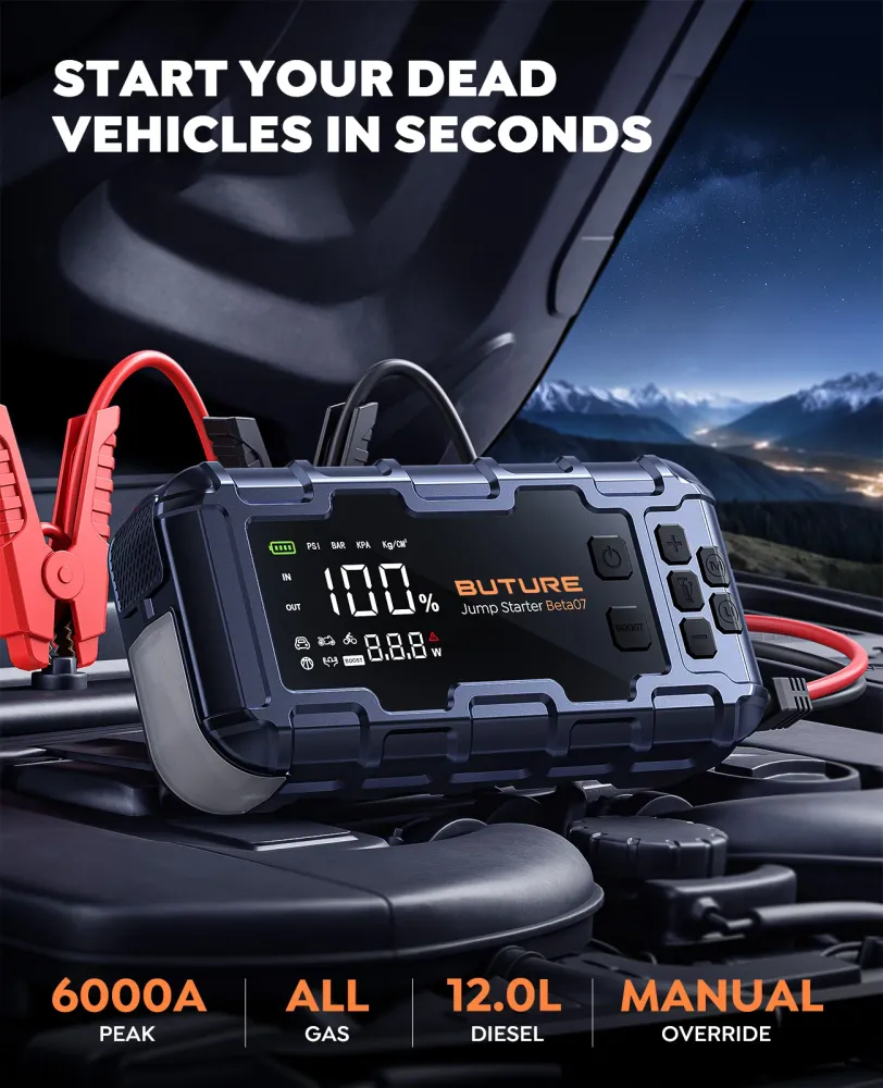 Anti-bevriezing vloeistof 【Top Rated】Buture Beta07 Car Jump Starter 6000A 160PSI Air Compressor