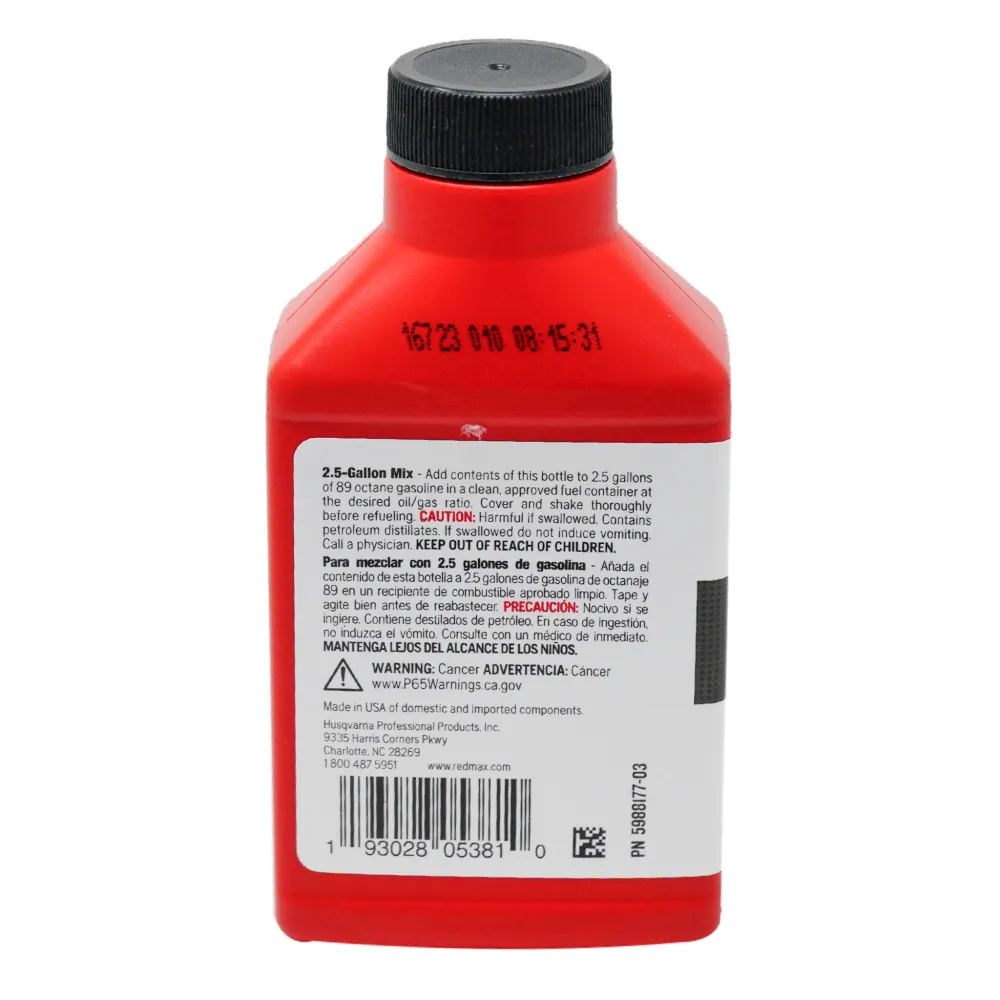 Voorruit wisserarm 48PK RedMax 598817703 MaxPro 2-Cycle Oil 2.5 Gallon Mix 6.4 Oz.