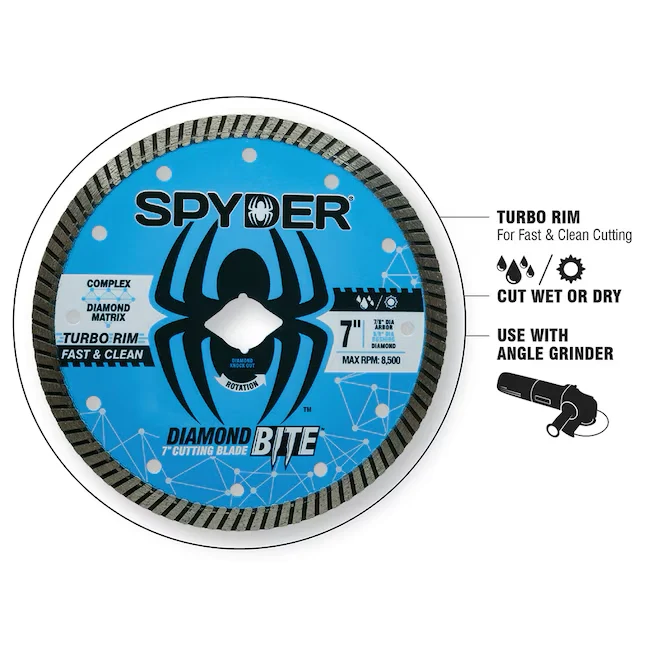 Spyder Diamond Bite 4-1/2- Wet/Dry Turbo Rim Diamond Saw Blade