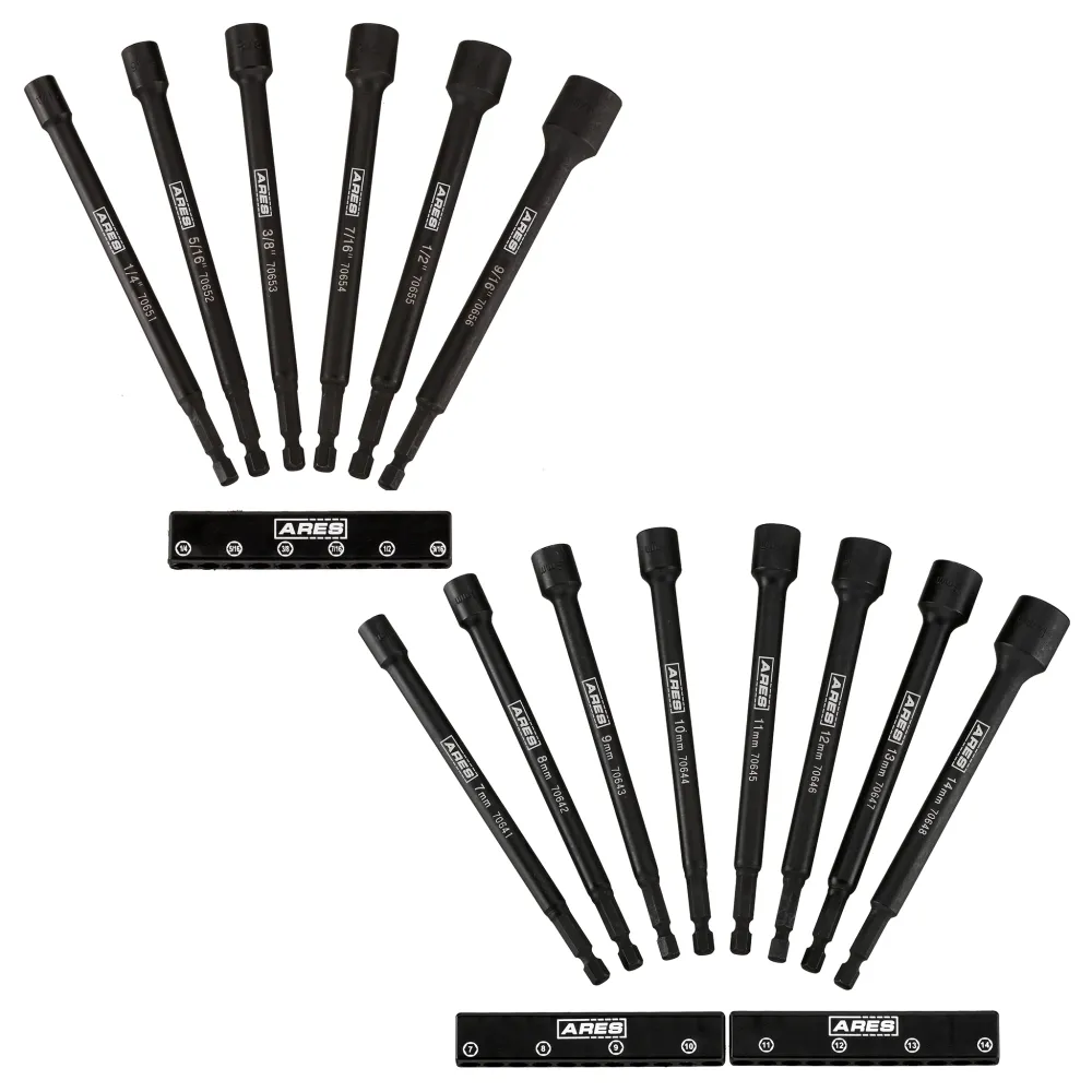 Anti-bevriezing vloeistof ARES 4221002 - 14-Piece SAE and Metric Magnetic Impact Nut Driver Bit Set