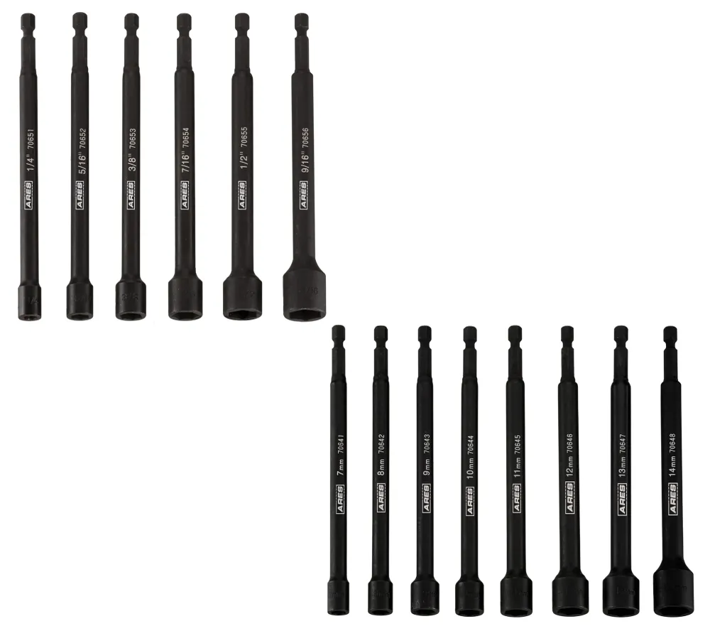 Anti-bevriezing vloeistof ARES 4221002 - 14-Piece SAE and Metric Magnetic Impact Nut Driver Bit Set
