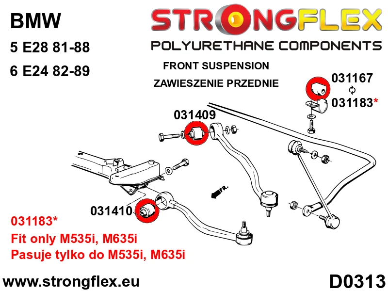 Front suspension bush kit - BMW > Serie 5 > II E28|BMW > Serie 6 > I E24 > E24 met 2 refills