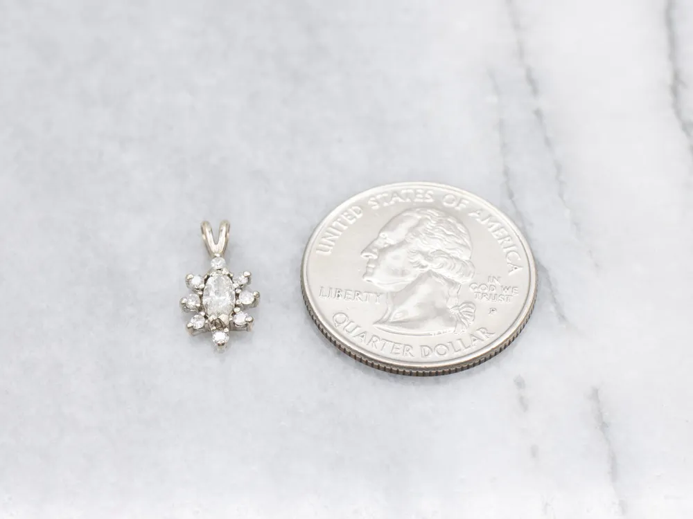Professionele Klasse Marquise Cut Diamond Halo Pendant White Goud