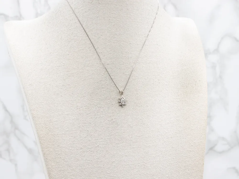 Professionele Klasse Marquise Cut Diamond Halo Pendant White Goud