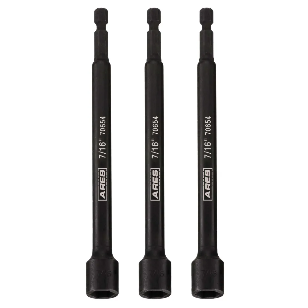 Winter ruitensproeiervloeistof ARES 27010 - 3-Piece 7/16-Inch Magnetic Impact 6-Inch Nut Driver Bit Set