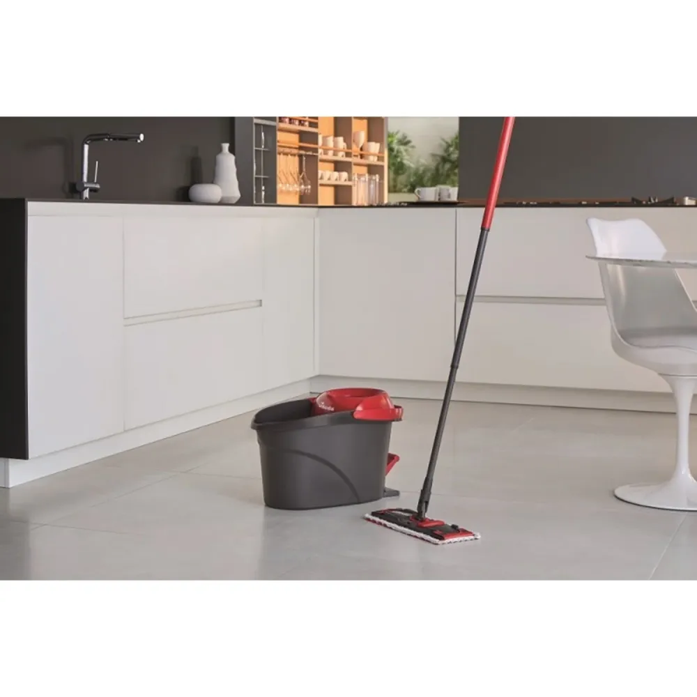 Vileda 163425 Vileda Ultramat Turbo Flat Mop Bucket Set Zacht weefsel Head Cloan Floor 2in1