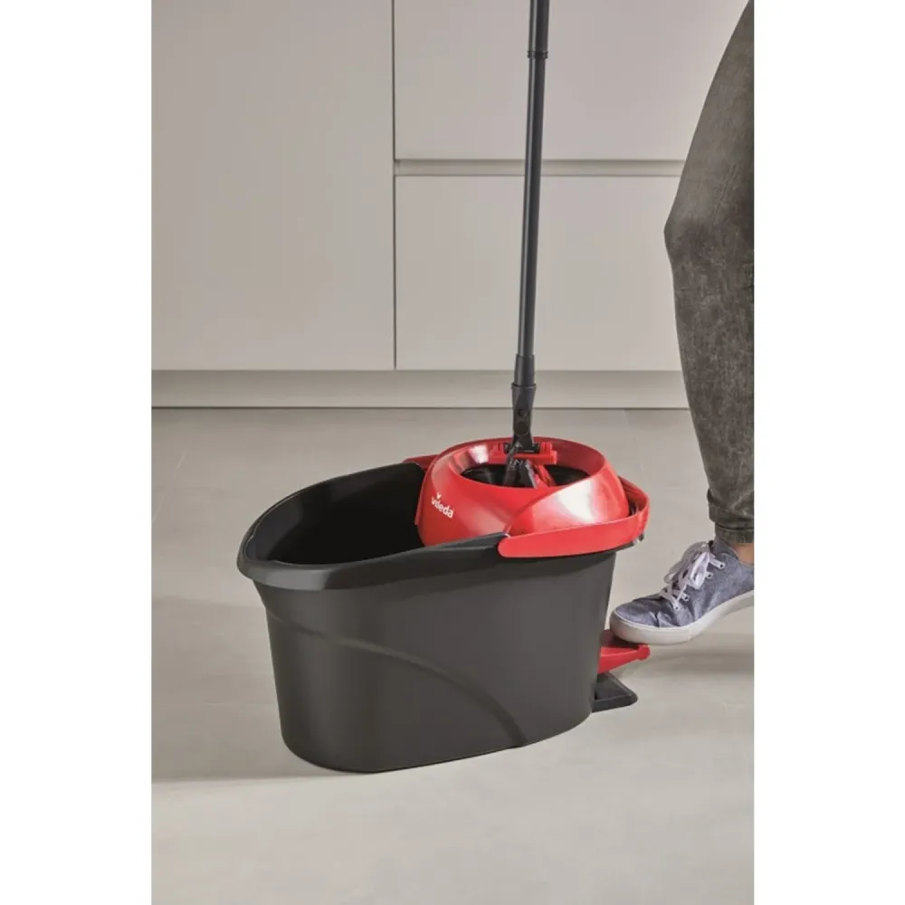 Vileda 163425 Vileda Ultramat Turbo Flat Mop Bucket Set Zacht weefsel Head Cloan Floor 2in1