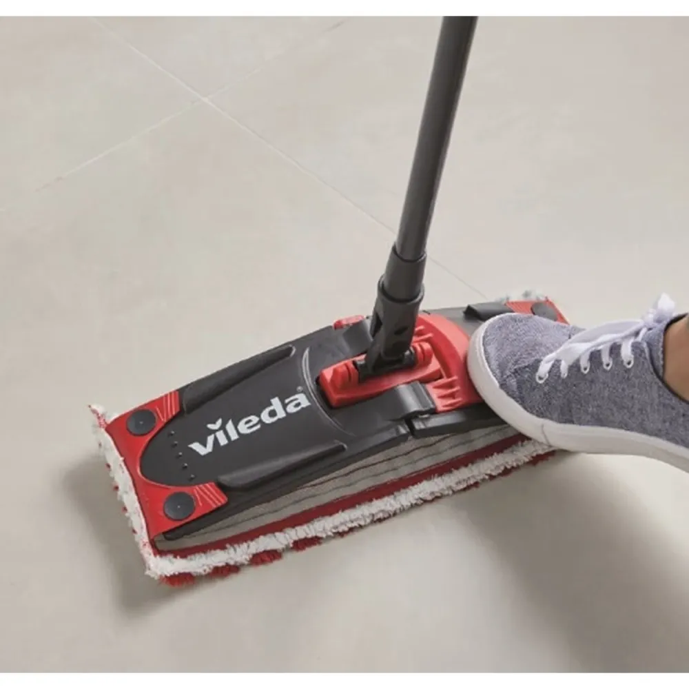 Vileda 163425 Vileda Ultramat Turbo Flat Mop Bucket Set Zacht weefsel Head Cloan Floor 2in1