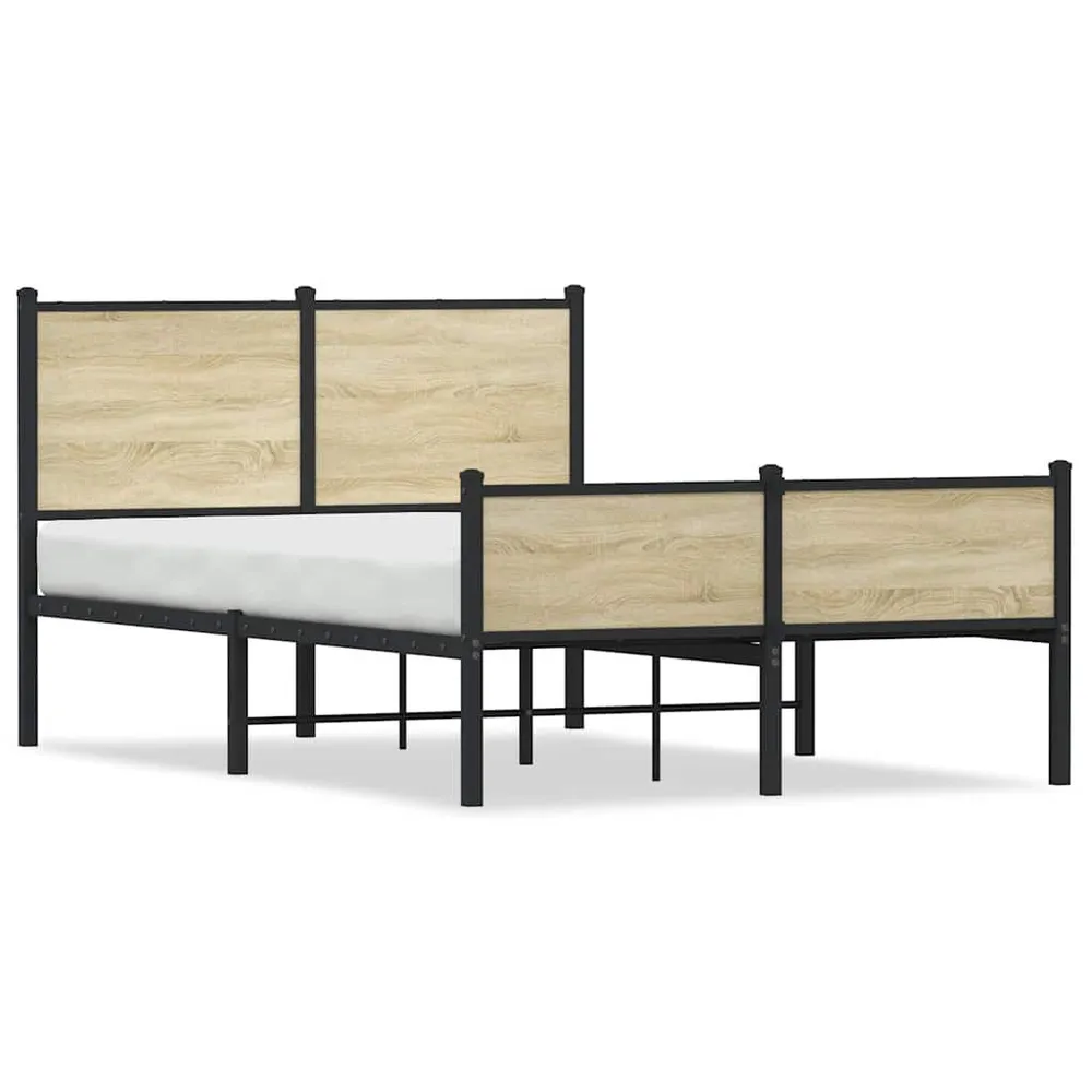 Bedframe zonder matras metaal sonoma eikenkleurig 120x200 cm