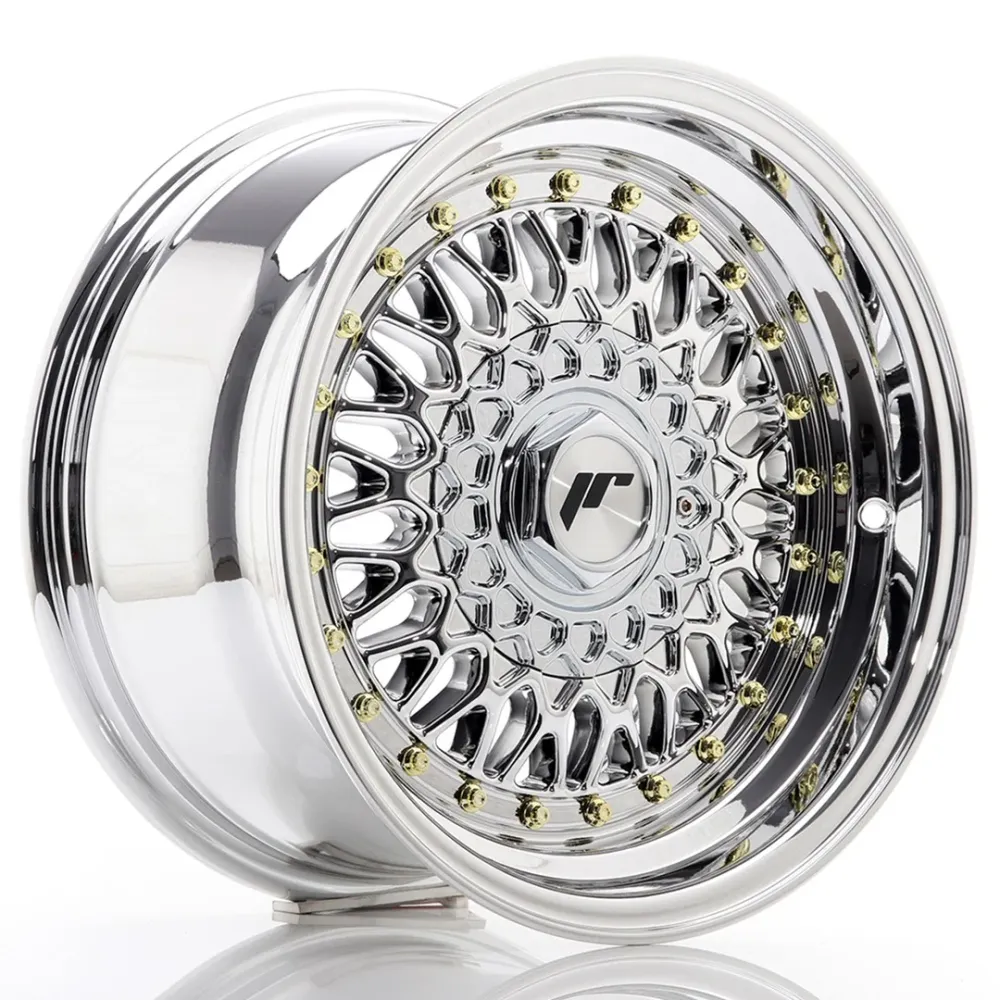 Japan Racing JR-9 15x8" 4x100/108 ET20, Chrome / Titaniummetaal