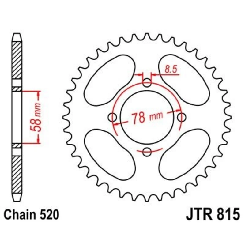Corona JT 815 de acero con 38 dientes