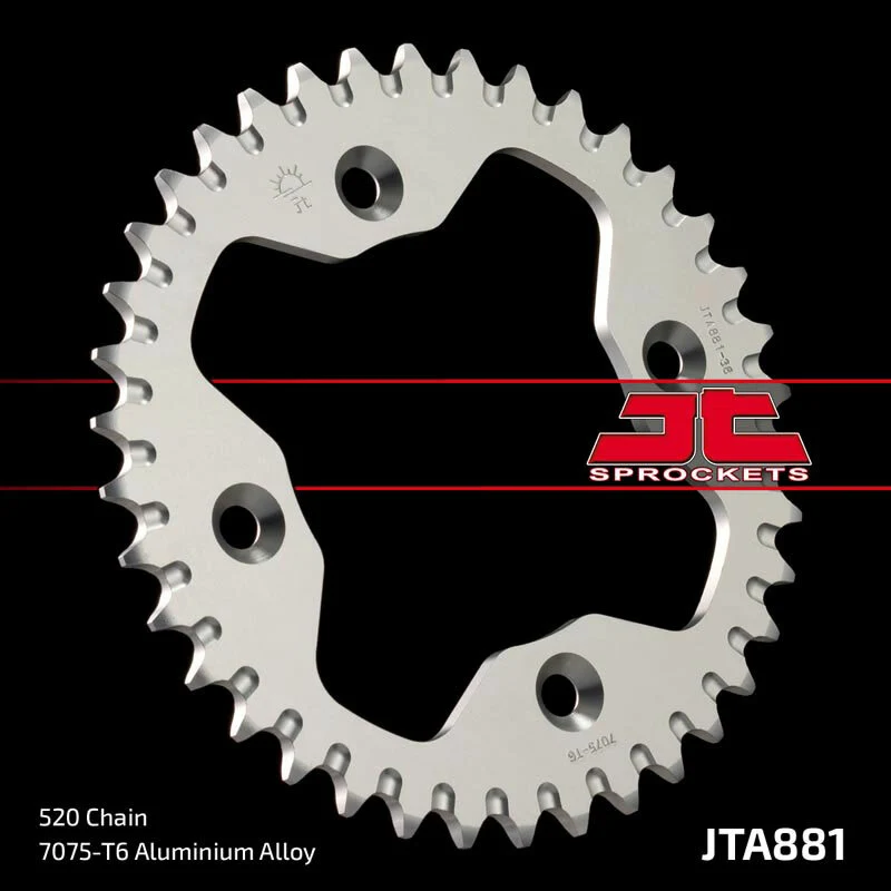 Corona JT Aluminio negro JT 881 con 38 dientes