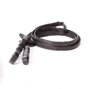 Donzig leather reins 5 Stops, 20 mm Black Extra Full