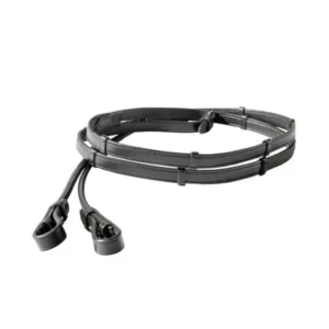 Florina Soft Leather Reins Round Stitched, 5 Stops, 16 mm Black Overig Full