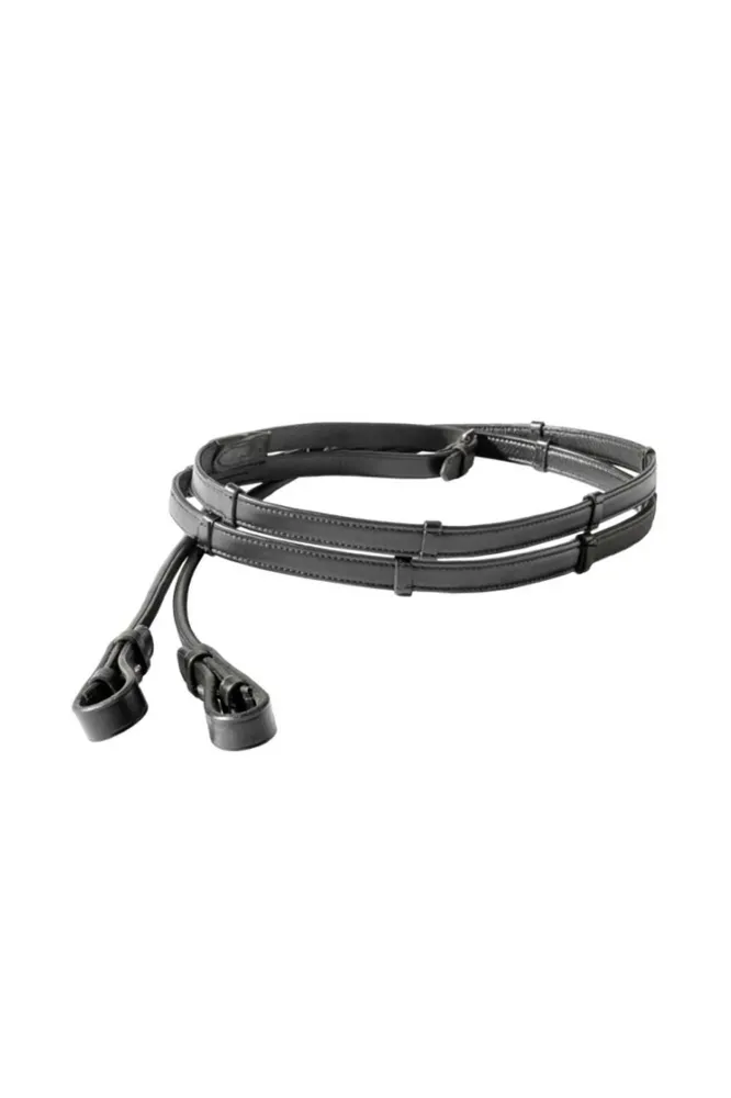 Florina Soft Leather Reins Round Stitched, 5 Stops, 16 mm Black Overig Full