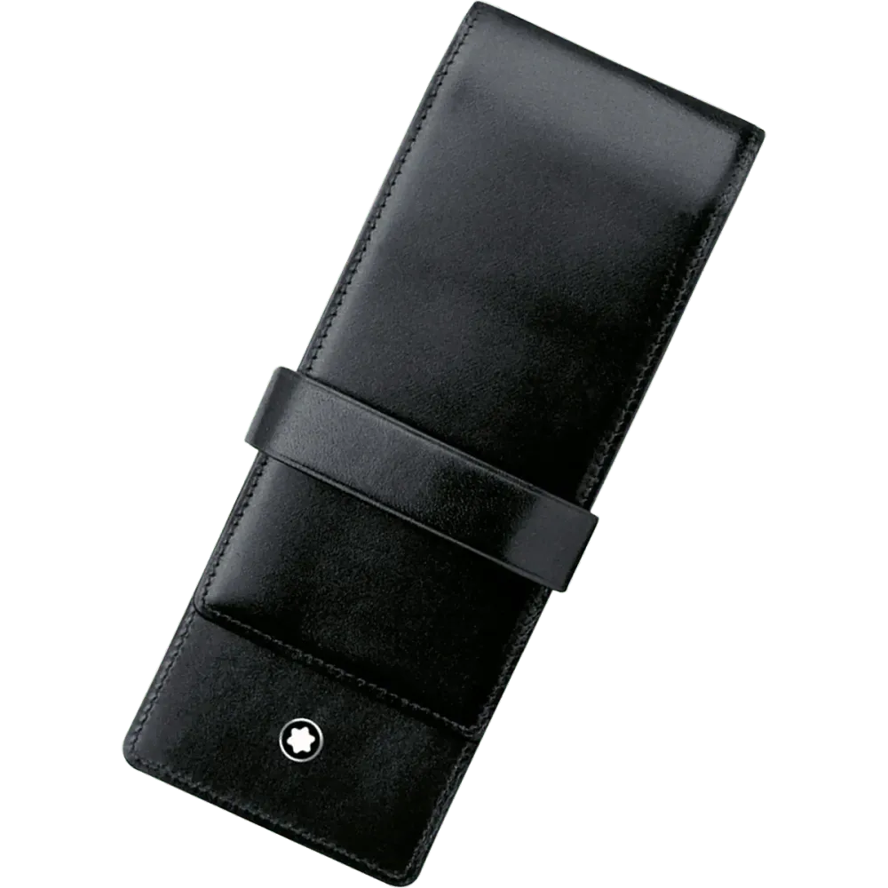 Montblanc Siena Pen Pouch - Vloeiend Black (3 Pen Pouch Clasp)