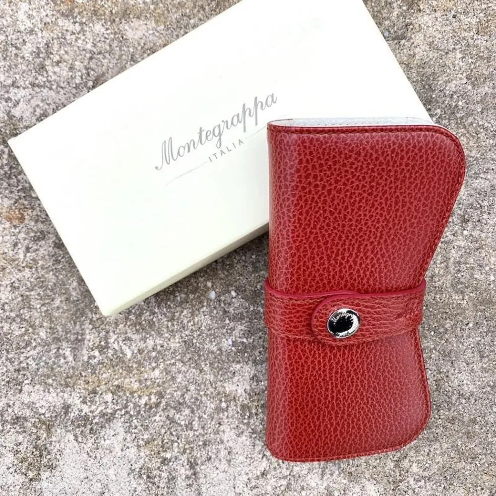 Montegrappa Italian Leather Duo Pen Case- Red