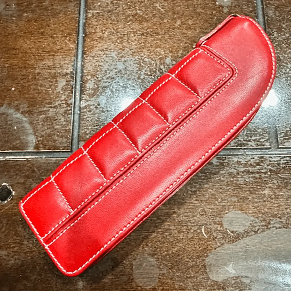Montegrappa Leather 2 Pen Pouch - Red Lamb - Verlengd (Zip Closure)