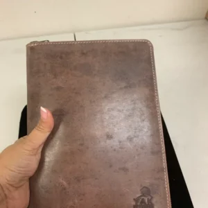 Pen Boutique Yak Natuurleer A5 Zipped Folio - Crazy Horse Chocolate