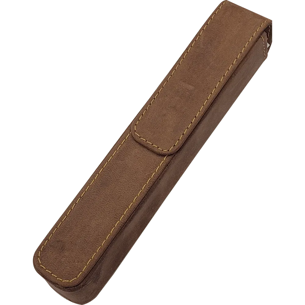 Pen Boutique Yak Van leer Single Pen Box - Crazy Horse - Magnetic closure
