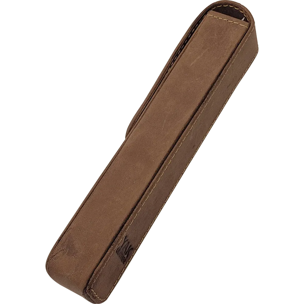 Pen Boutique Yak Van leer Single Pen Box - Crazy Horse - Magnetic closure