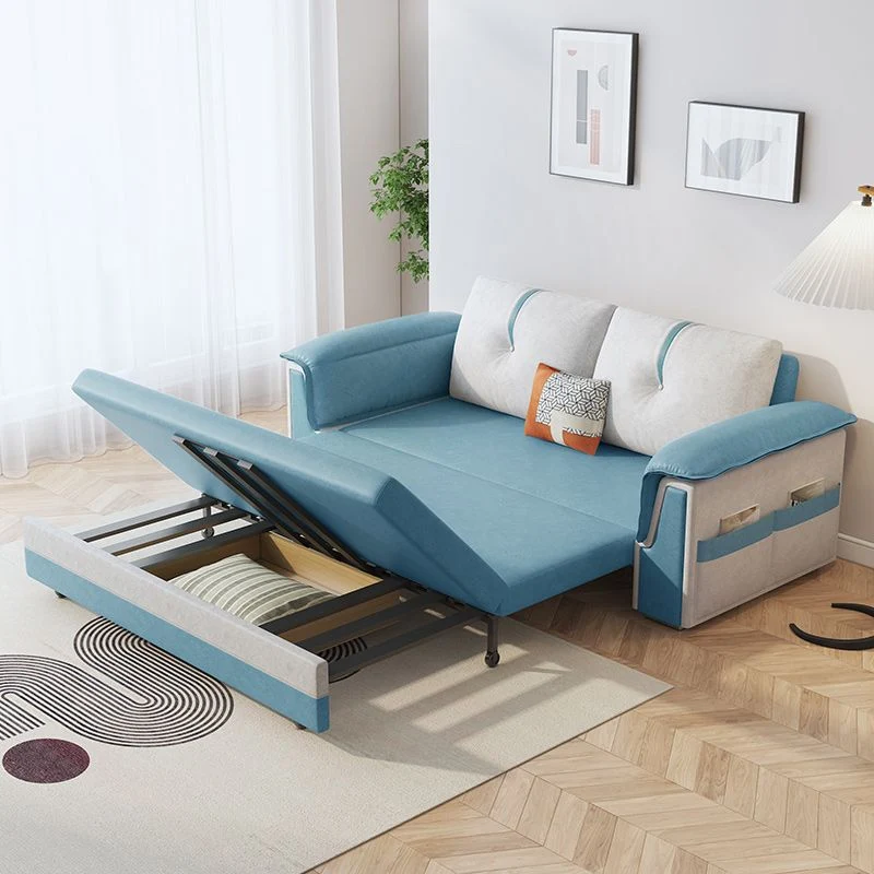 Scandinavian Faux Leder Sleeper Sofa Upholstered Pillow Top Arm Sofa Bed 53l