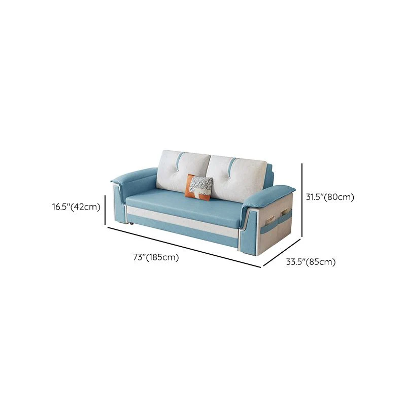 Scandinavian Faux Leder Sleeper Sofa Upholstered Pillow Top Arm Sofa Bed 53l