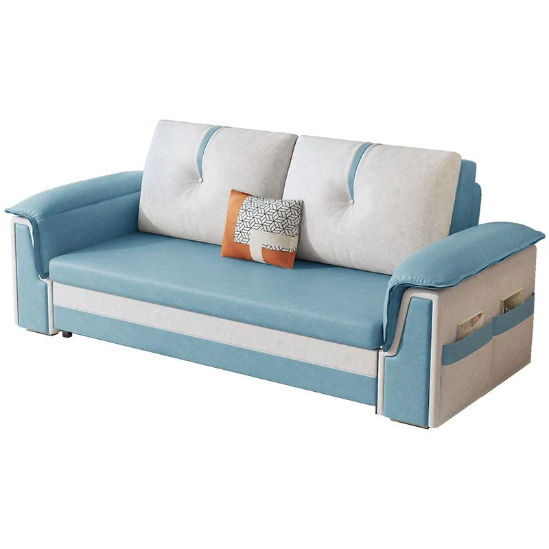 Scandinavian Faux Leder Sleeper Sofa Upholstered Pillow Top Arm Sofa Bed 53l