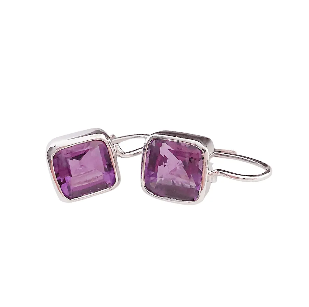 Amethyst Dangling Sleeper Earrings