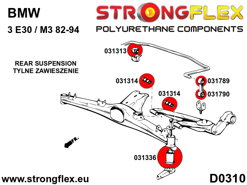 Rear suspension bush kit - BMW > Seria 3 > II E30