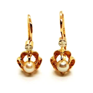 Sleeper Earrings Yellow Verguld Pearl