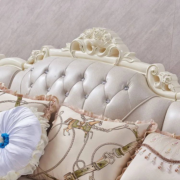68" Wide French Country Sectional Sofa Van leer Sleeper Sectional Light